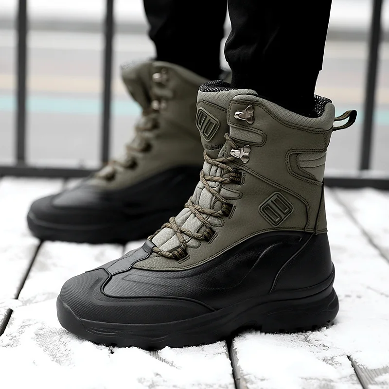 2023 New Winter Fashion Anti slip Warm casual Wear resistant Outdoor Couple High top Snow Boots Men's Cashmere Cotton Shoes