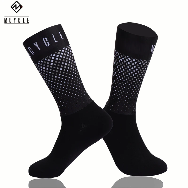 Mcycle Factory Custom Stripe Quick Dry Breathable Anti-Slip Good Wrapping Summer Bicycle Riding Cycling Sock