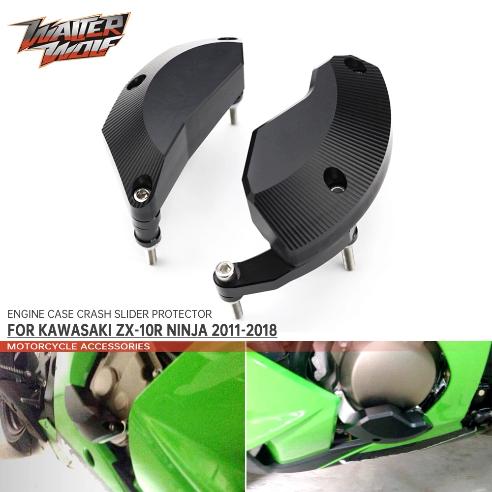 

Left Right Engine Case Slider Protector For KAWASAKI ZX10R NINJA 2011-2018 2016 2017 Motorcycle Accessories Cover Guard ZX-10R