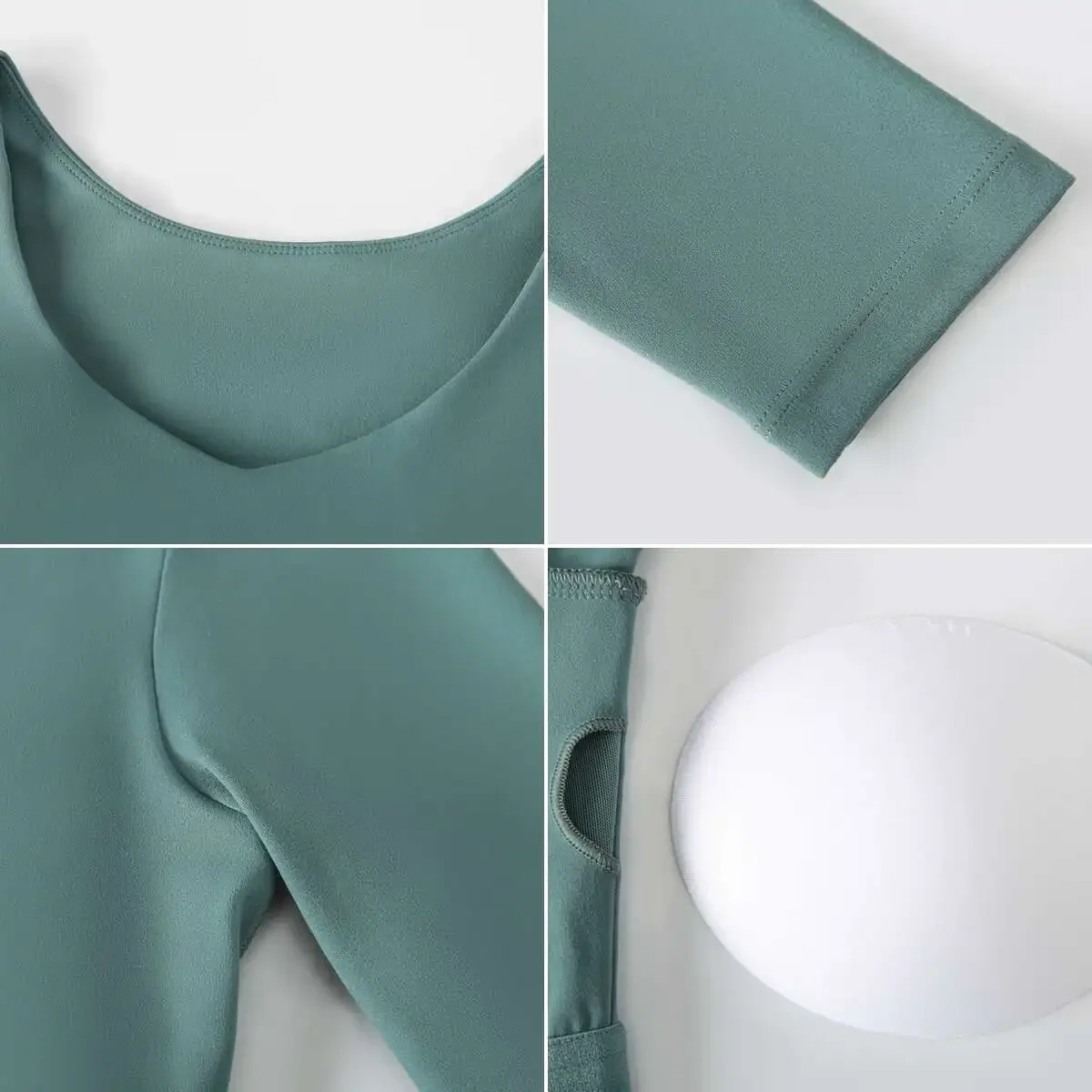 Nepoagym CAMPAIGN Long Sleeve Crop Women Sport Top Shirts with Built In Bra Buttery Soft V Neck Athletic Gym Shirts