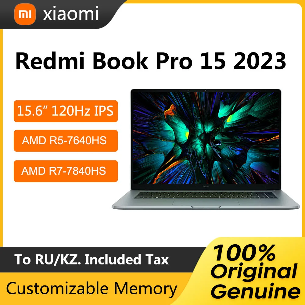 

2023 Xiaomi RedmiBook Pro 15 Laptop 15.6 Inch 3.2K 120Hz IPS Screen AMD Ryzen R7-7840HS 16GB 512GB Notebook With Radeon Graphics