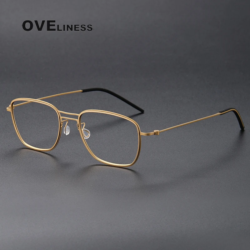 

Vintage Titanium Glasses Frame Men Square Retro Myopia Prescription Optical Eyeglasses Frame Women Korea Luxury Brand Eyewear