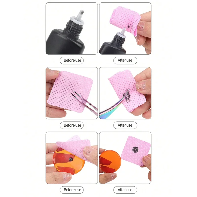 Nail Polish Remover Lint Free Cotton Pads Cleaning Wipes