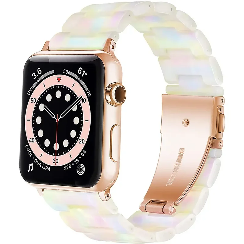 

Fashion Colorful Resin Strap For iwatch Series 7 SE 6 5 4 Watchband For Apple Watch Band 41mm 45mm 42mm 44mm 38mm 40mm Watchband