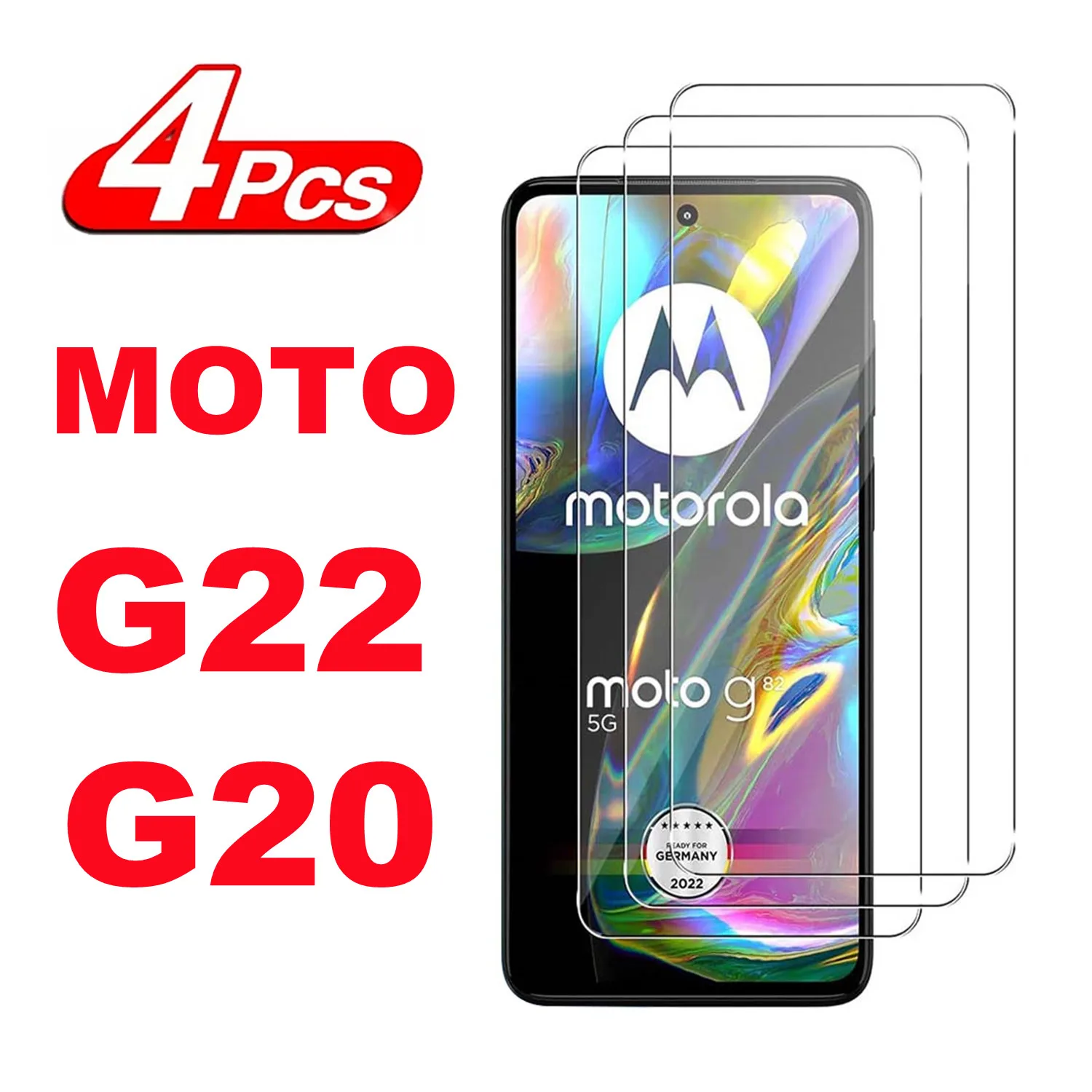 

2/4Pcs Tempered Glass For Motorola Moto G22 G20 Screen Protector Glass Film