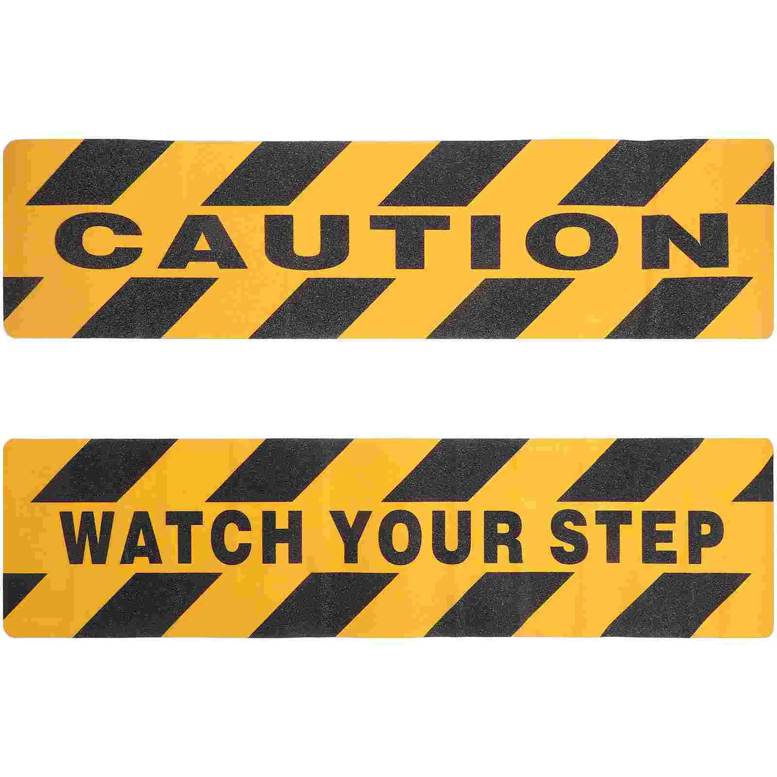 

2 Pcs Non-slip Stickers Flooring Convenient Caution Adhesive Warning The Sign Grip Tape Wet Pvc Watch Your Step Decals