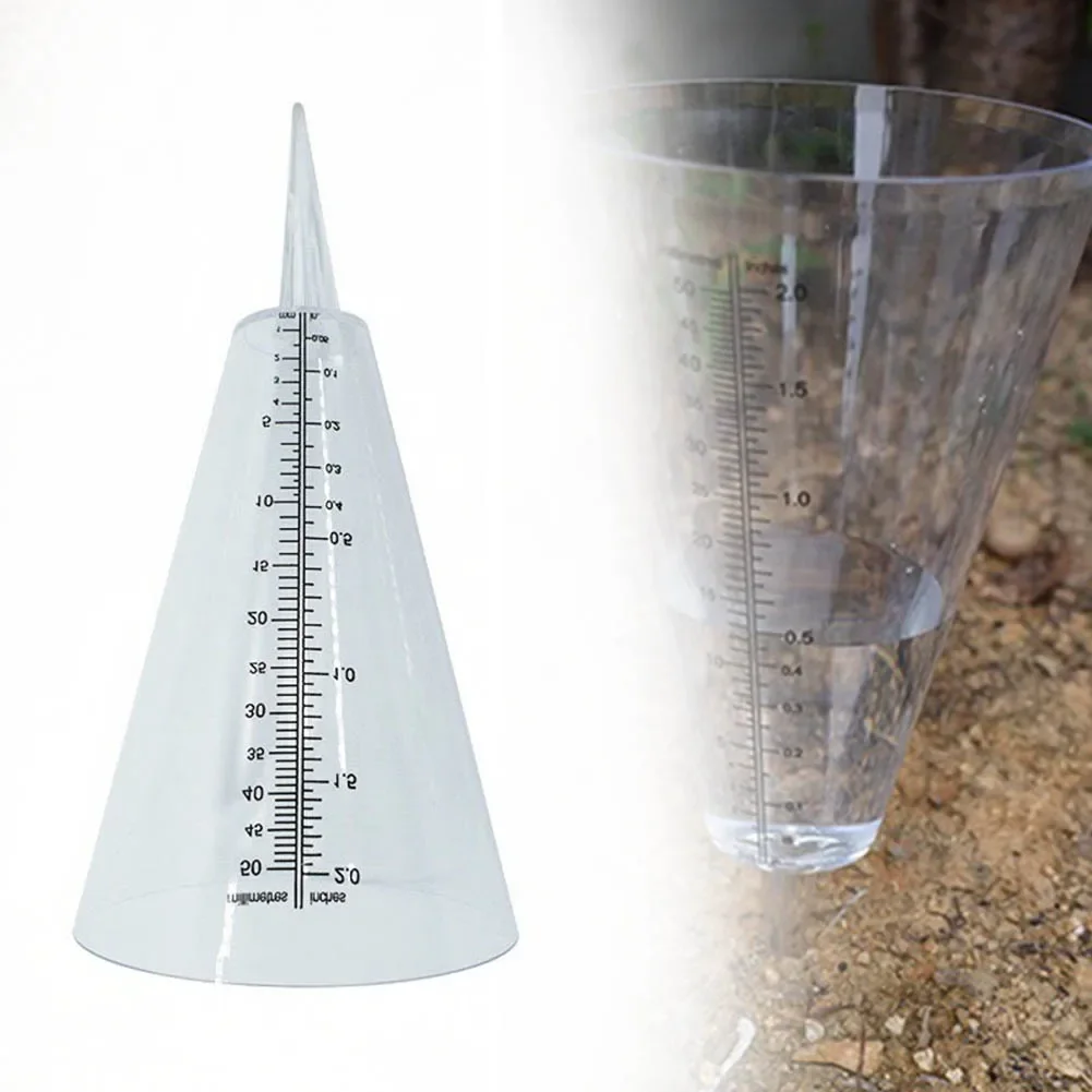 1*Conical Rain Gauge Plastic Clear Outdoor Home Garden DIY Craft Tool Professional 10*21.5cm For Easy Observation Tools New
