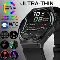 New Ultra Thin Smart Watch Men AMOLED Always Show Time 150+Sports Bluetooth Call NFC IP68 Waterproof GPS Track Smart Watch Woman