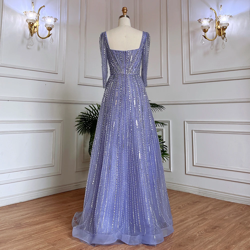 SERENE HILL Lilac Luxury Beaded A-Line Evening Dress 2024 Square Neck  Elegant For Women Party Gonw Prom Dresses CLA71985 - AliExpress