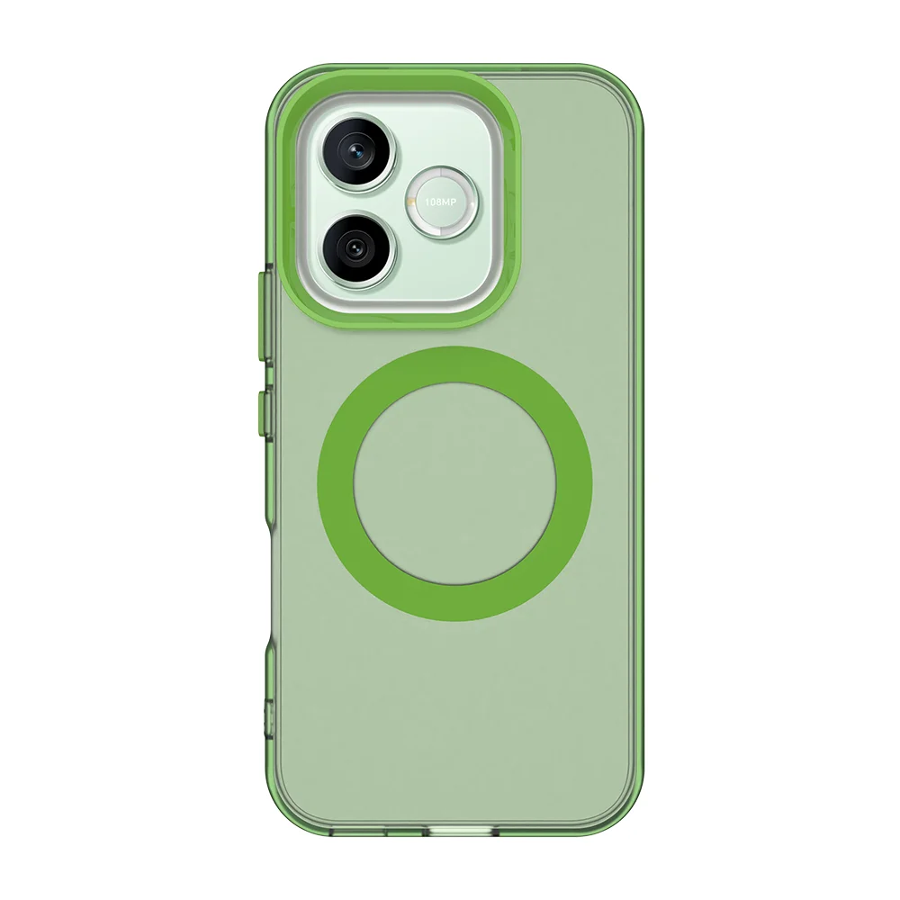 Candy-Colored Transparent Magnetic Wireless Charging Phone Case