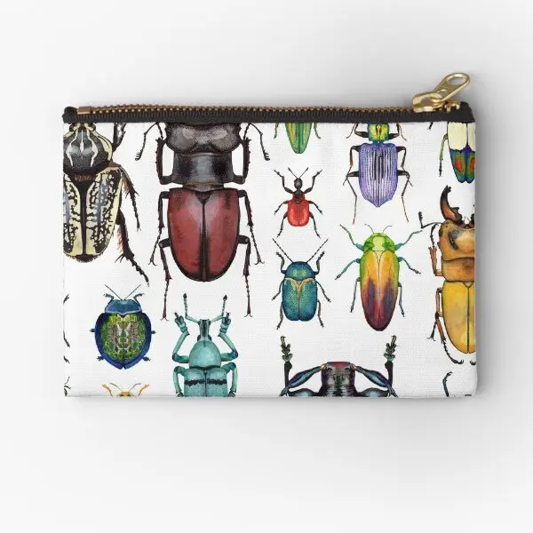 

Beetle Collection Zipper Pouches Socks Coin Wallet Cosmetic Women Underwear Key Pocket Panties Pure Packaging Storage Men Small