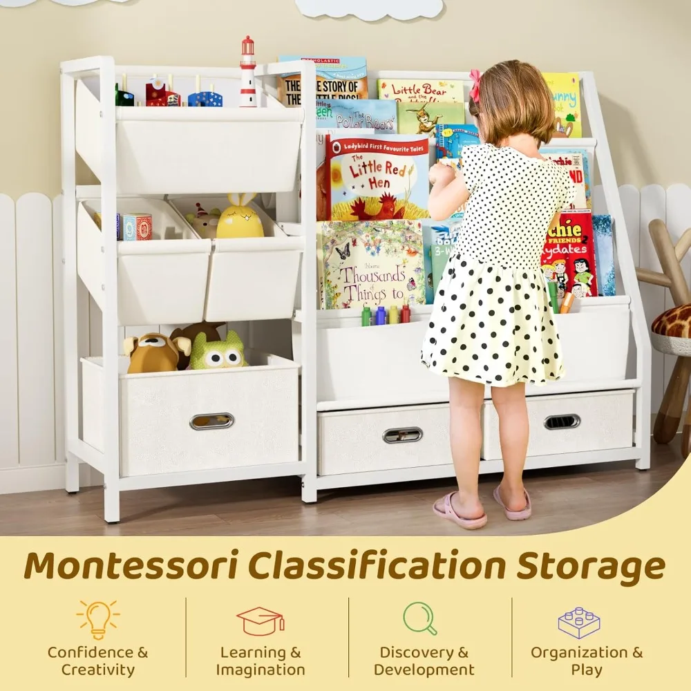 3-Tier Kids Bookshelf & Toy Organizer 6
