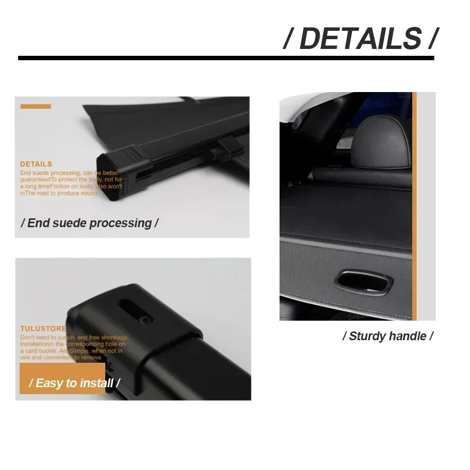 ZIROXI Car Retractable Cargo Cover Shade Shield Rear Trunk Parcel