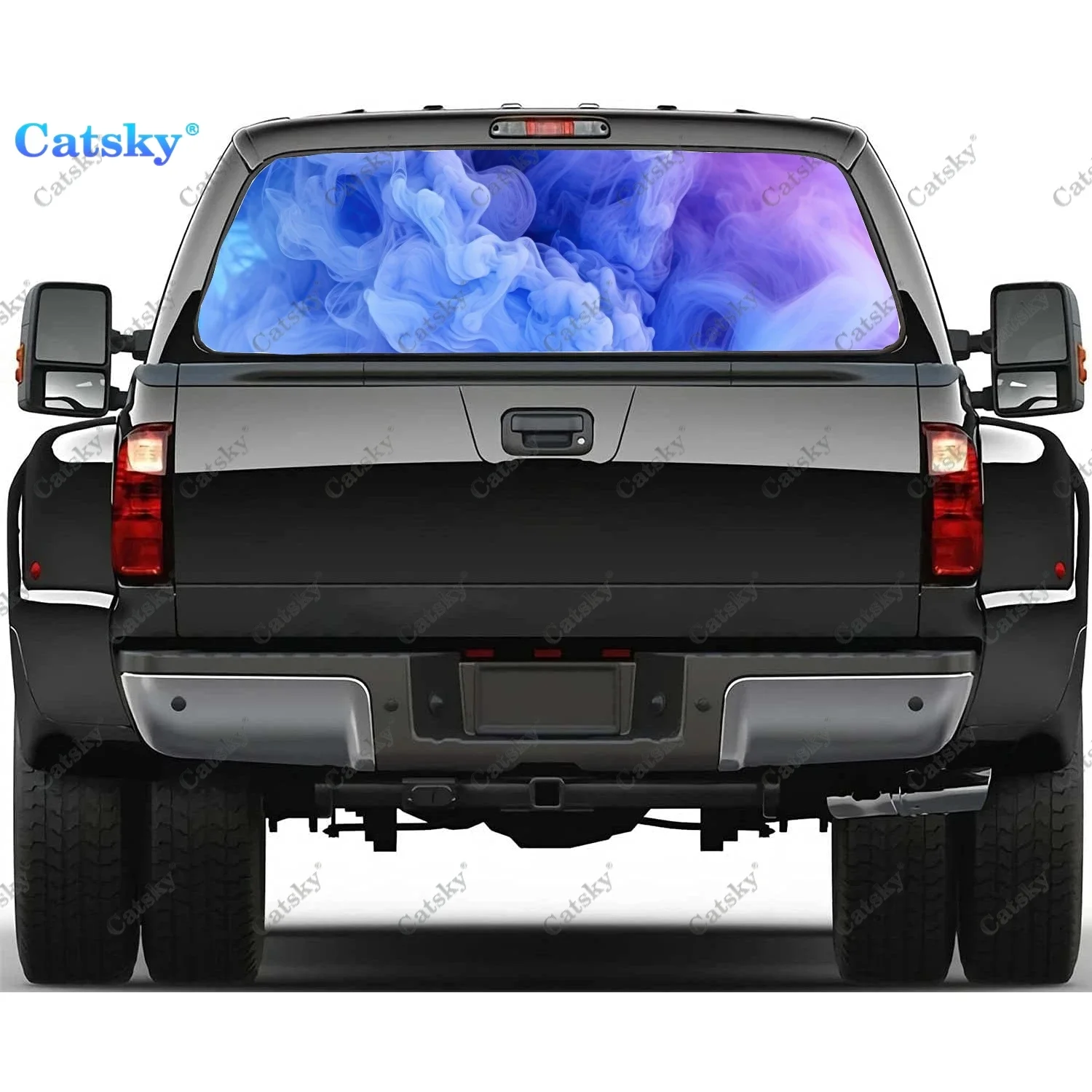 

Abstract Colorful Smoke Rear Window Decal Fit Pickup,Truck,Car Universal See Through Perforated Back Windows Vinyl Sticker