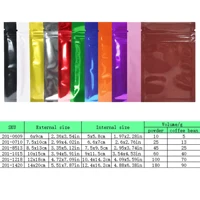 ถุงซิปล็อคแบบอลูมิเนียมฟอยล์แบนถุงใส่ของขนาดต่างๆมีซิปปิดผนึกด้วยความร้อน100ชิ้น 6