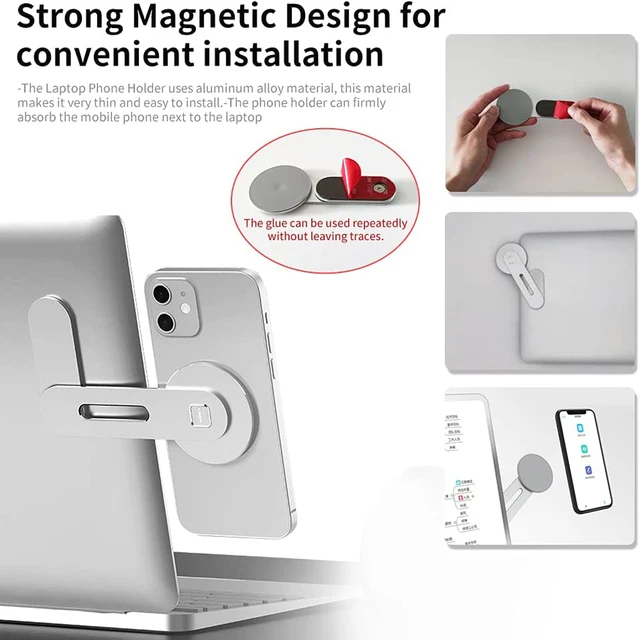 enhance work efficiency with versatile Metal Magnetic Laptop Phone Stand