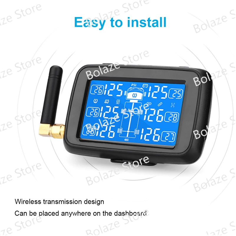 

6 external sensors, truck, bus, wheel, heavy-duty vehicle, wireless tire and tire monitoring system, automatic tool Tpms