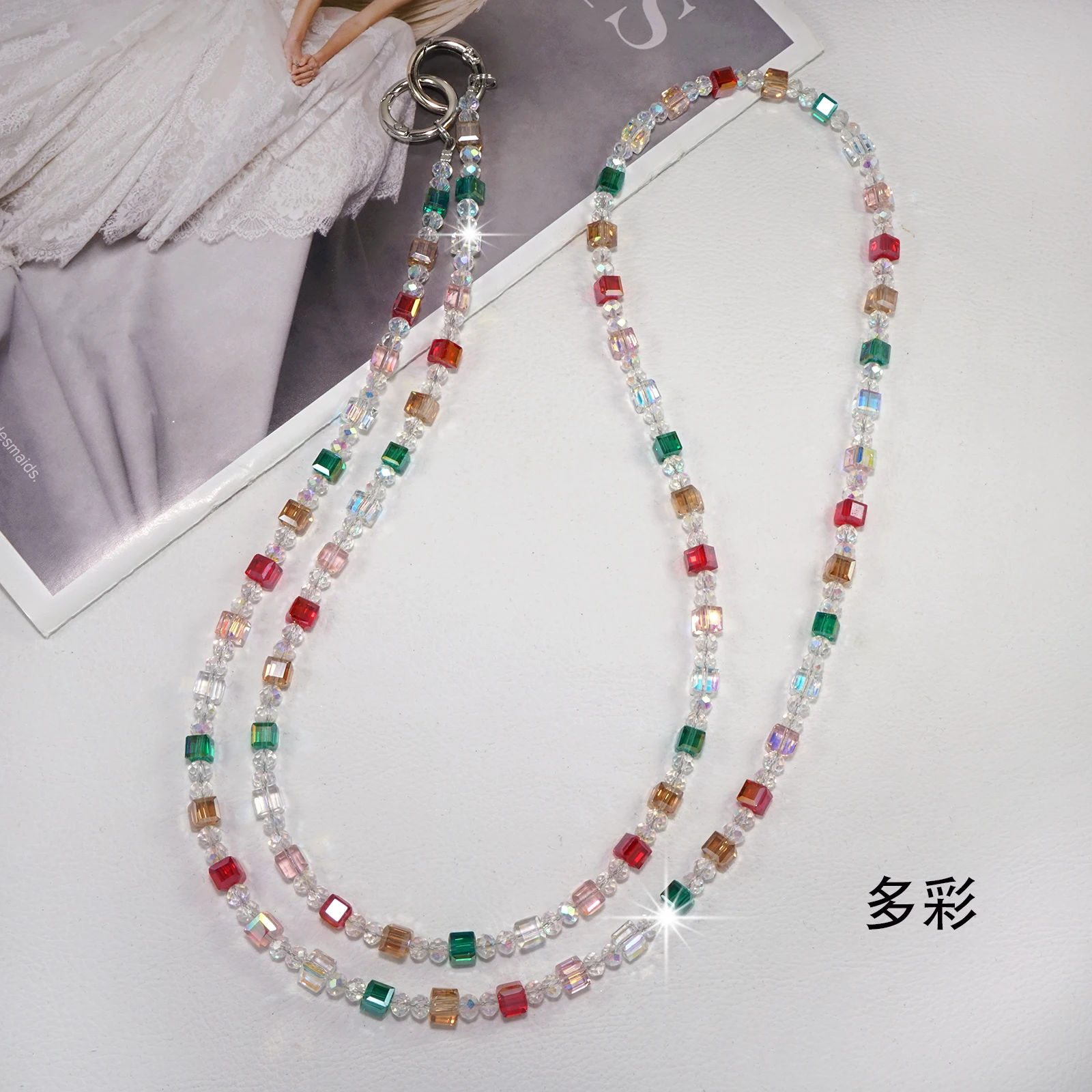 Fashion Crystal Crossbody Phone Lanyard with Leisure Neck Rope Strap