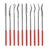 10Pcs Assorted Mini Diamond Files, Small Jewelers Hand Needle File Set, Round Handle Rifler Files Tool for Wood 1