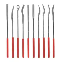 10Pcs Assorted Mini Diamond Files, Small Jewelers Hand Needle File Set, Round Handle Rifler Files Tool for Wood 1