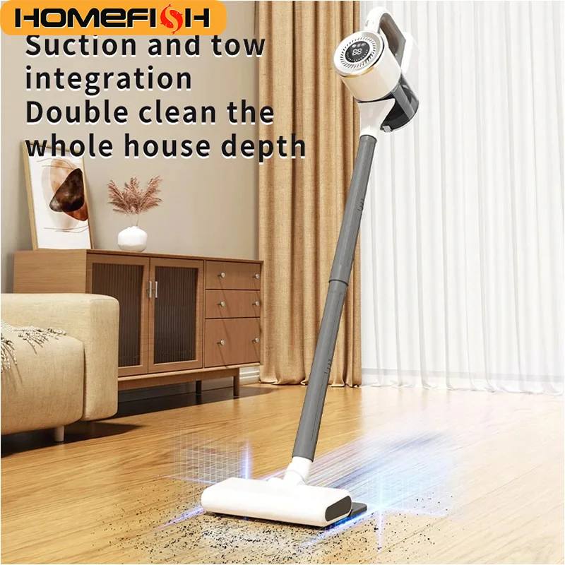 HOMEFISH Cordless Hoover Lightweight Household Hoover For Hard Floors and Carpets with 15,000 Pa Suction Power 1