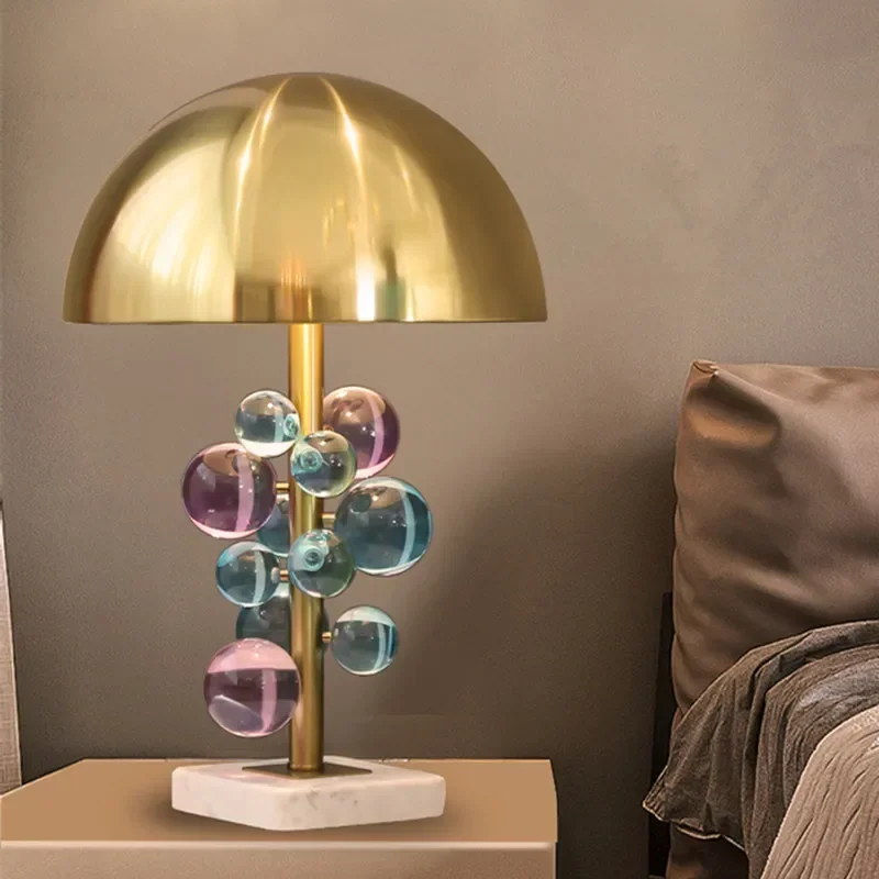 Light Luxury Creative Crystal Table Lamp Colorful Crystal Transparent Bedroom Study Table Lamp Postmodern Table Lamp Room Decor