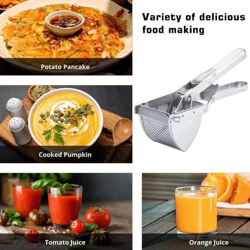 Potato Ricer multifunction Stainless Steel Potato Masher and Ricer Press and Mash For Perfect Mashed Potatoes Kitchen Tools