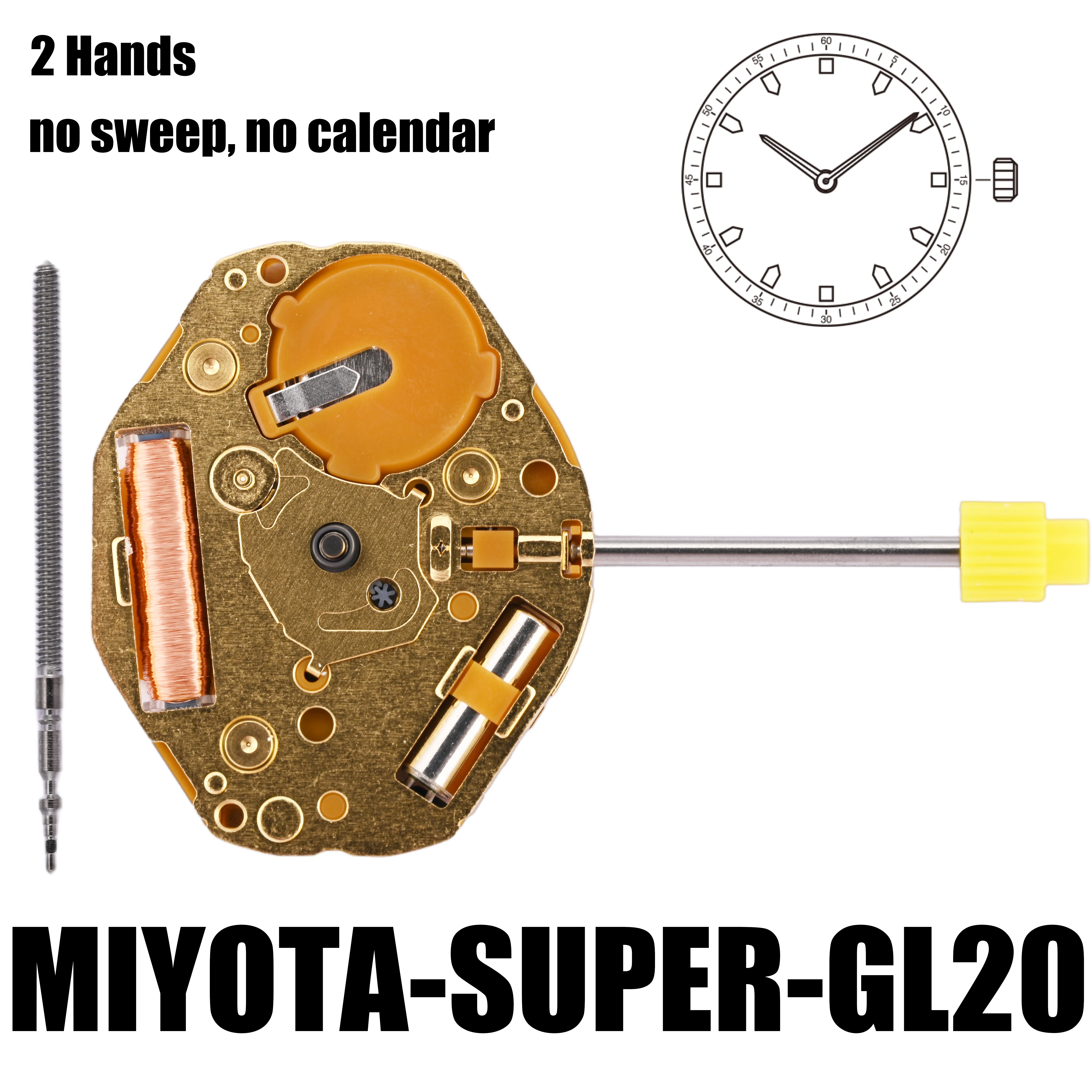 

Miyota Super GL20Quartz Movement Miyota gl20 YOUR ENGINE- Metal movement made in Japan.