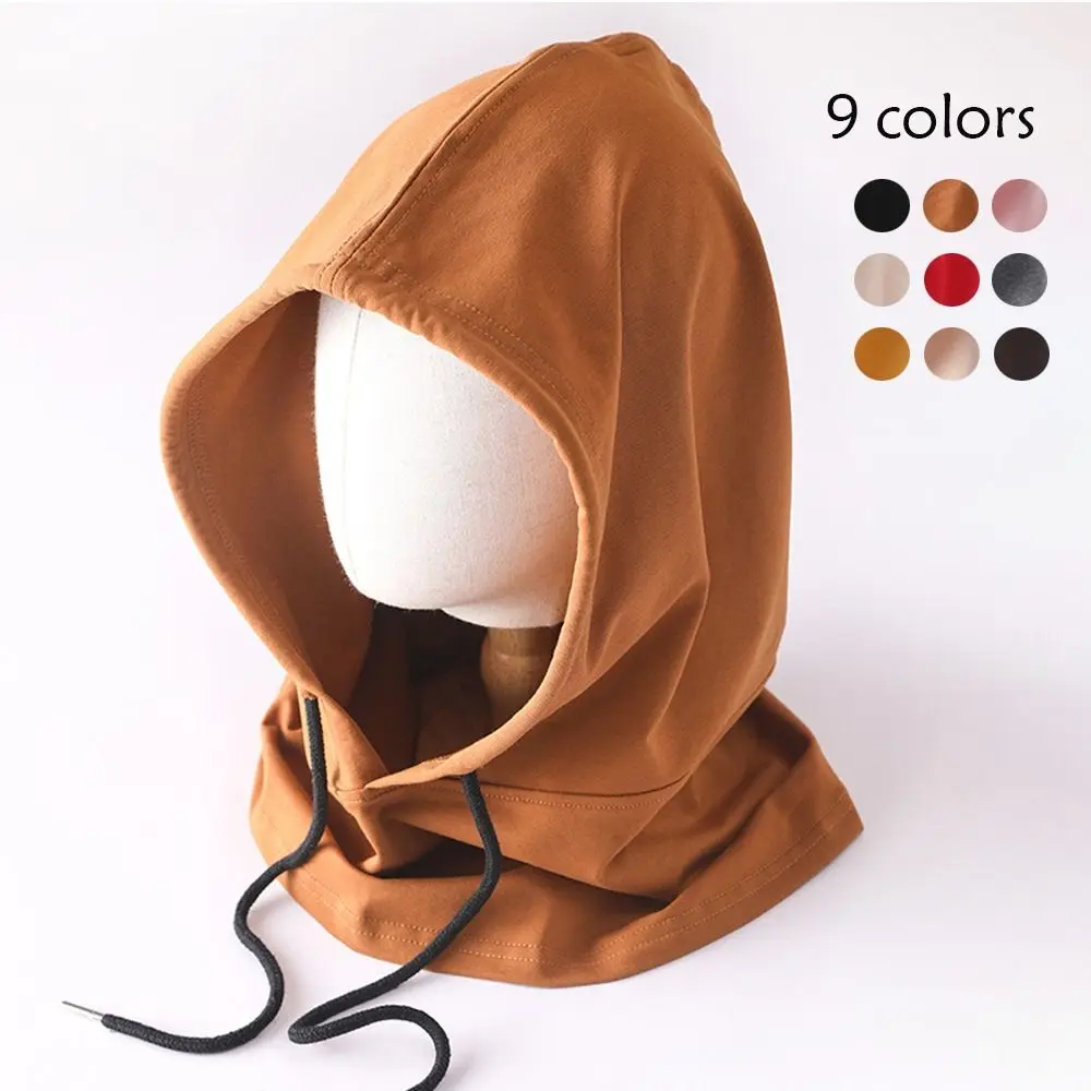 Streetwear Soft Cotton Balaclava Windproof Winter Neck Warm Hooded Hat Beanies Outdoor Sports Light Thin Hood Scarf Unisex 3