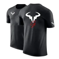 Rafael Nadal joueur de tennis hommes marque coton haute qualité impression ordinaire à manches courtes T-Shirt couleur unie décontracté hauts 2