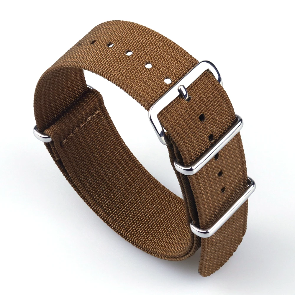 New Ribbed Nato Strap 18mm 20mm 22mm Nylon Watch Straps Braid Ballistic Fabric Watchband Accessories for Military Watch Band