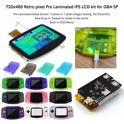 Drop In GBA IPS V5 LCD Screen Kits W/Customized 1800mAh Built-in Lithium Battery Type-C Charging Port for GameBoy Advance Shell
