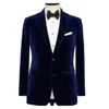 Luxury Navy Blue Smokin Jacket One Piece Single Breasted Male's Outerwear Formal Smart Wedding Banquet Business Gentleman Coat 1