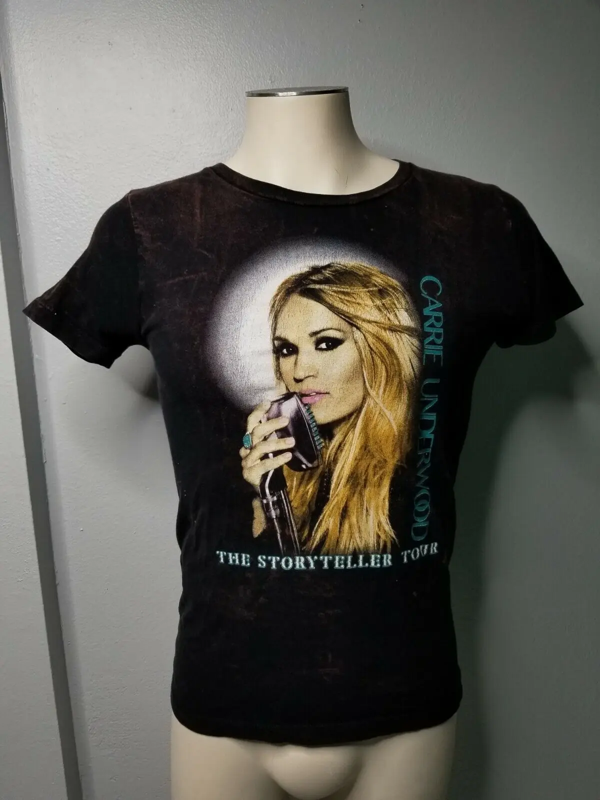 Womens Xs Carrie Underwood Storyteller Tour 2016 Double Sided T Shirt Band Tee Maniche Lunghe