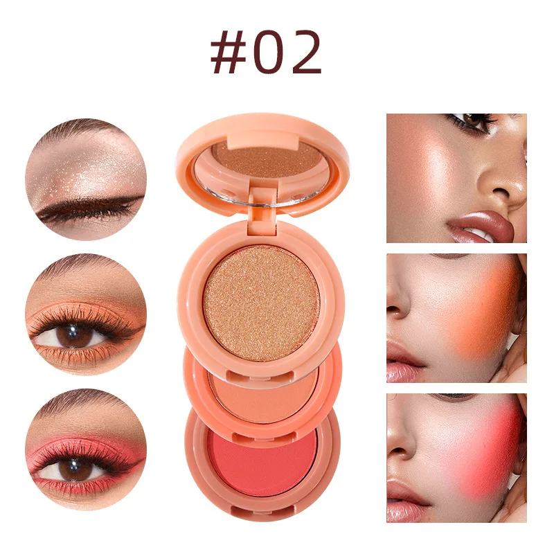 Triad Colors Sandwich Bento Palette Blush Highlighter Eyeshadow Pearlescent Matte Mini Portable Makeup Palette Cosmetics Makeups 6