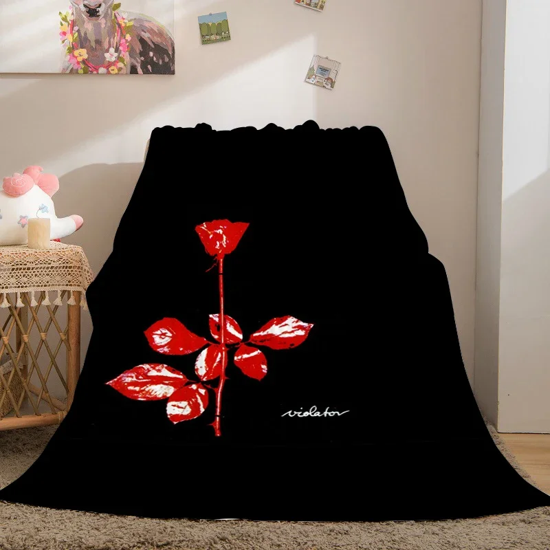 Sofa Blankets for Winter A-Depeche A-Mode Custom King Size Warm Knee Bed Fleece Camping Fluffy Soft Blankets Microfiber Bedding 2