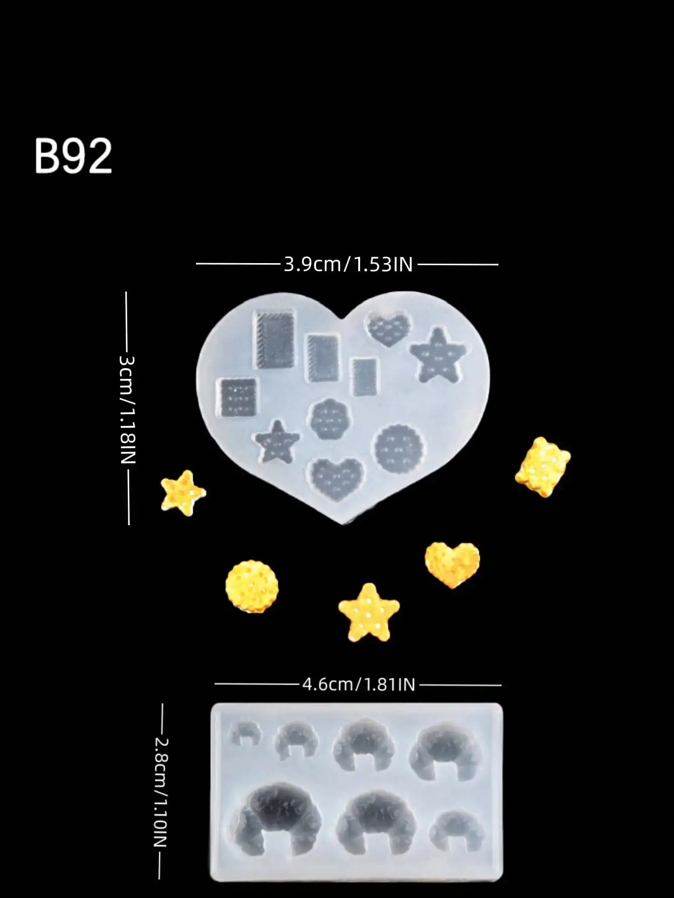 1 DIY mini ultra light clay resin gypsum drip glue food toy mini bread biscuit cookie nail art mini food toy mold 6