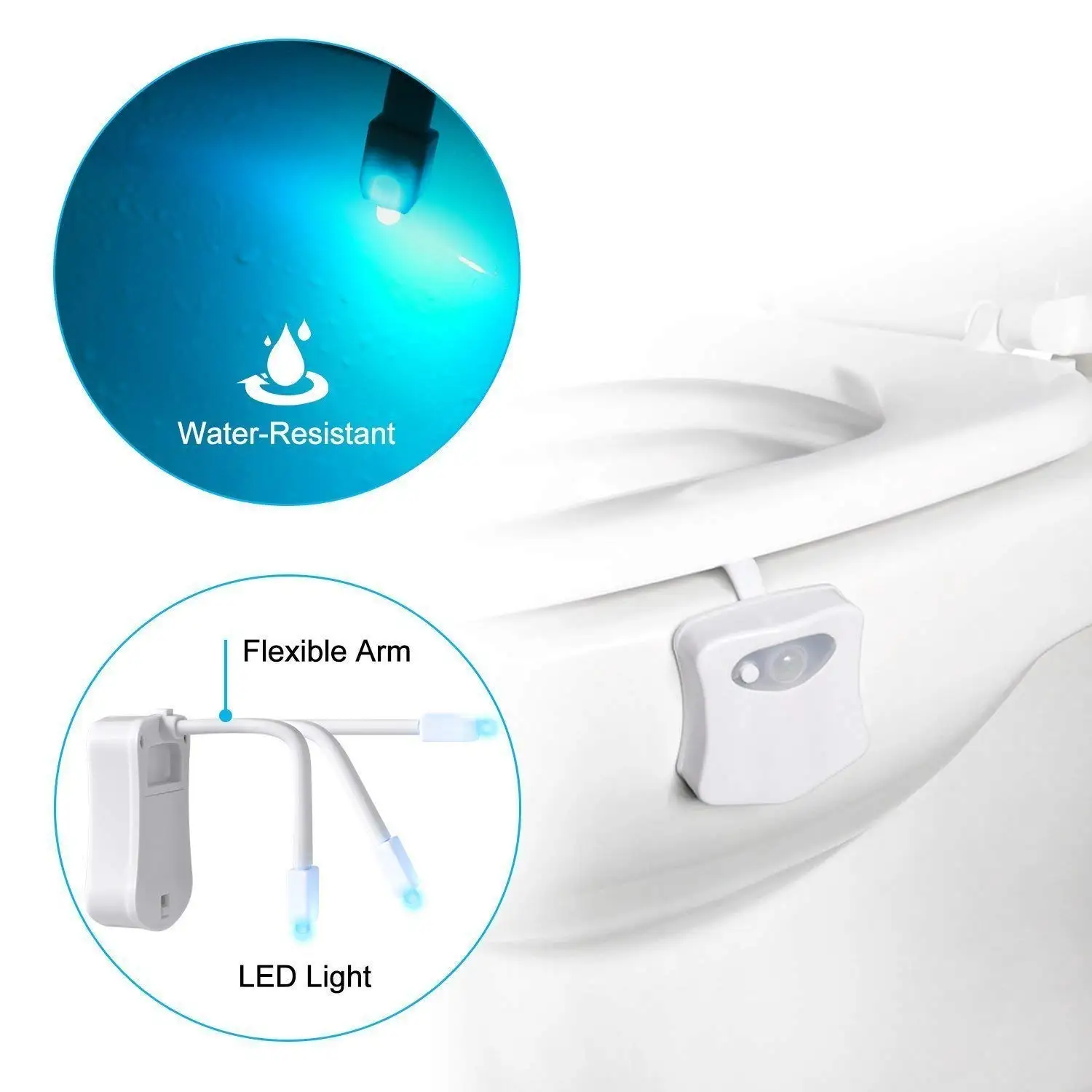 Luce Notturna Per WC Con Sensore Di Movimento – 16 Colori LED, Sospensione Magnetica, Per Bagno E Scale - 2