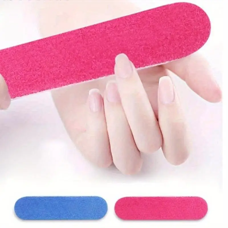 10개입 양면 초승달 모양 네일 파일 버퍼 8.5x1.3cm 일회용 매니큐어 페디큐어 도구 전문 네일 아트 살롱용