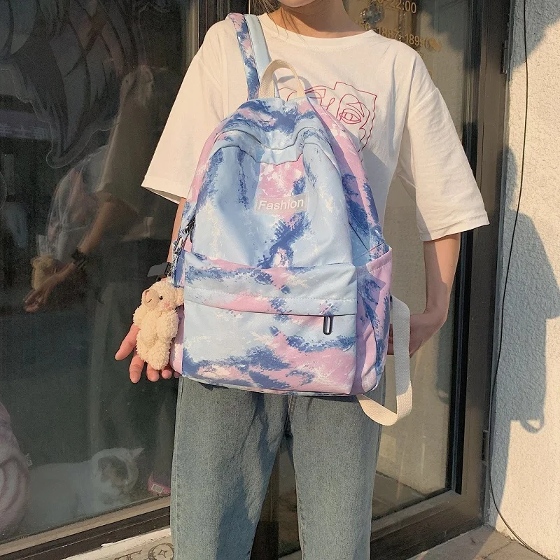 

Цветной нейлоновый рюкзак, модная повседневная женская сумка, рюкзак для учеников среднего возраста, дорожный рюкзак для девушек