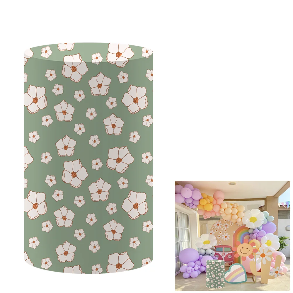 

Крышка цилиндра с цветочным принтом для вечеринки в честь Дня Рождения, реквизит для украшения свадьбы и детского праздника