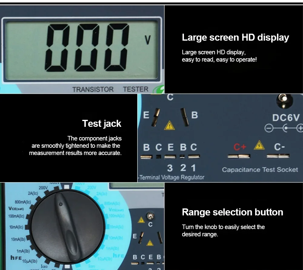 DUOYI DY294 digital transistor DC parameter tester Capacitance withstand voltage value Field-effect transistor detector 3