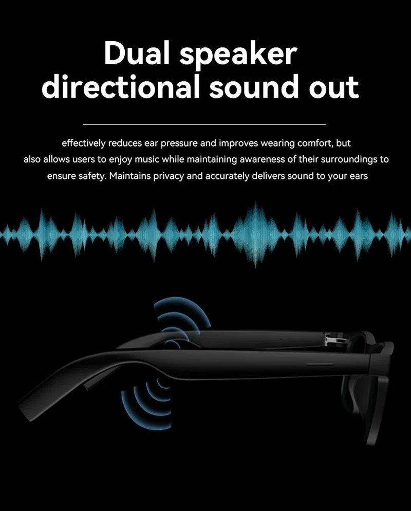 Lenovo 8K AI Smart Glasses Remote Control Touch Photo Camera Recording Translator Voice Assistant Wireless Bluetooth Eyewear