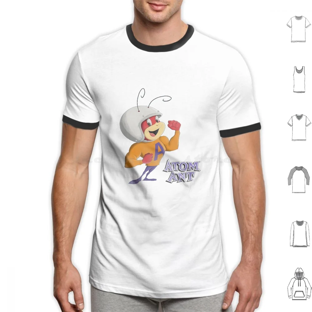 Atom Ant Children Cartoon T Shirt Big Size 100% Cotton Atom Ant Children Hero Hanna Barbera Anumados Cartoon Comic Books