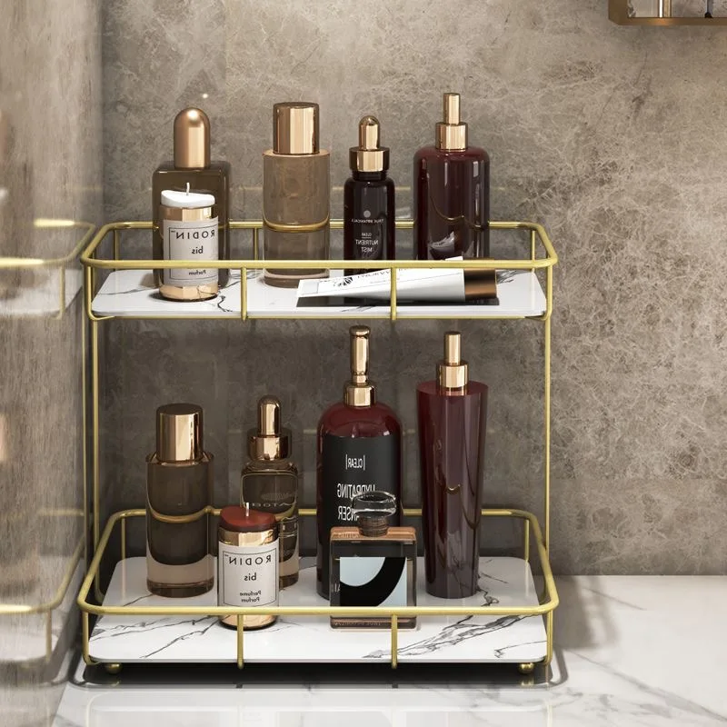 

2 Tier Cosmetic Storage Holder Iron Display Stand Cosmetic Holder Cosmetic Organizer Shelf for Perfumes Bathroom Dressing new