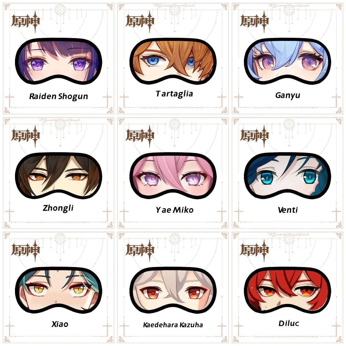 Genshin Impact Eye Patch Anime Sleep Blindfold Diluc Kaeya Yae Miko