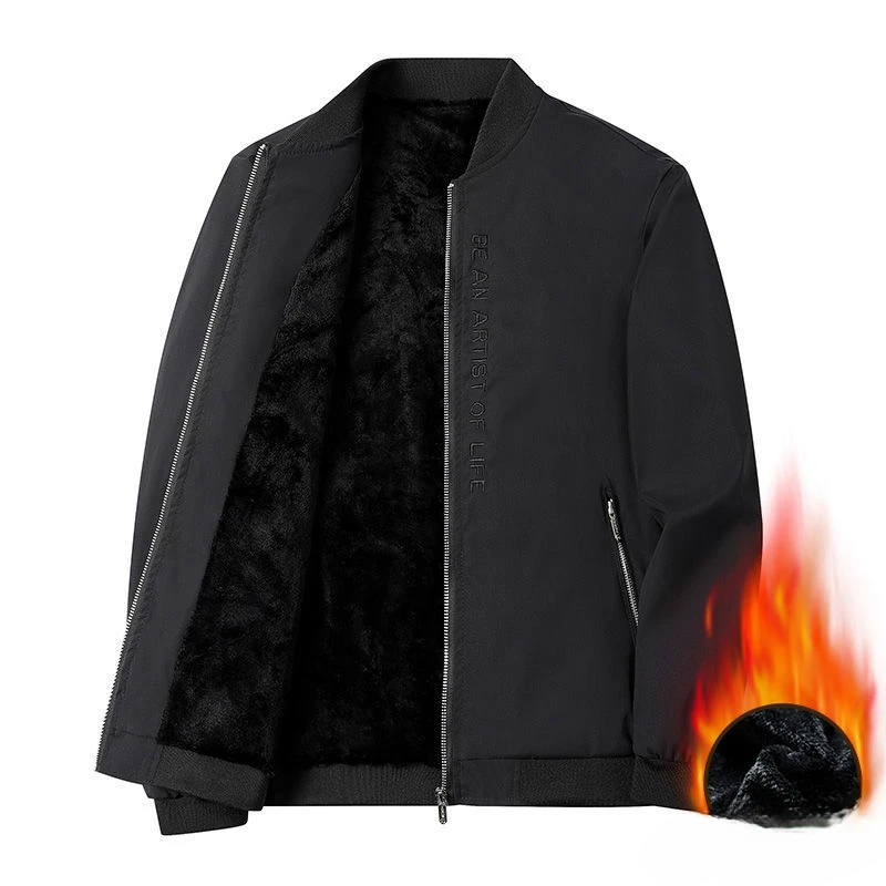 

2023 Spring Autumn Men New Fashion Solid Color Casual Coats Male Thick Bomber Jackets Men Long Sleeve Baseball Overcoats D465