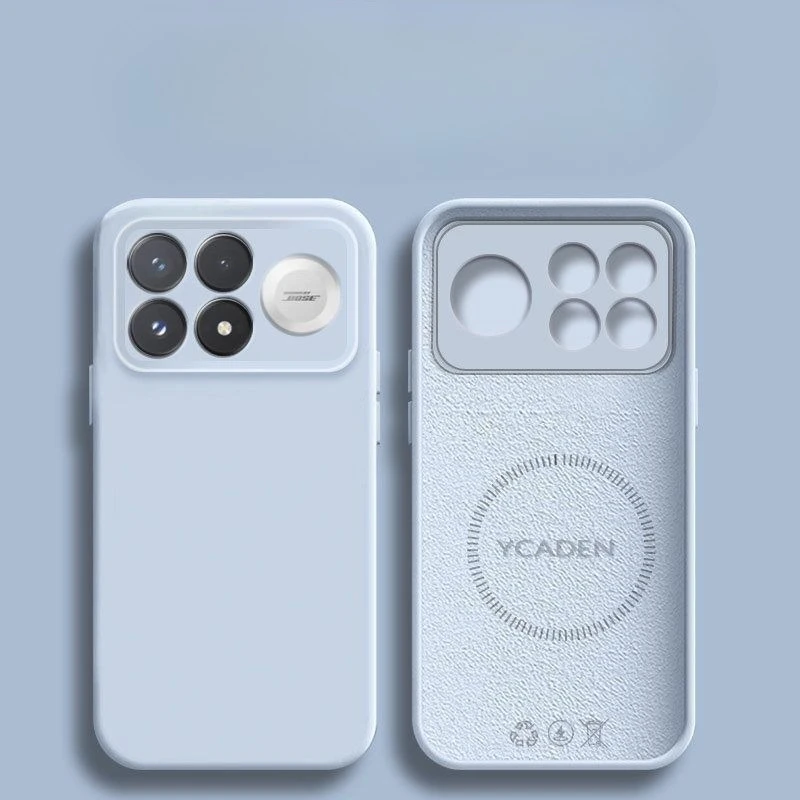 Luxury Built-in Magnetic Liquid Silicone Solid Color Phone Case Cover