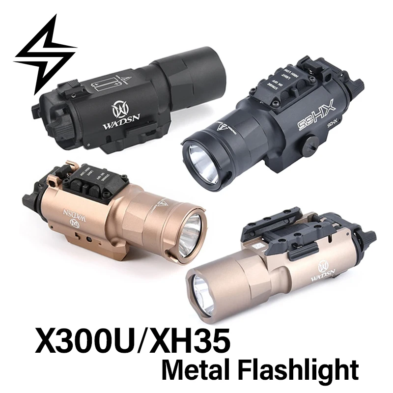 WADSN Metal Surefir X300 Ultra XH35 Weapon Gun Light Airsoft SF X300U Flashlight Glock G17 G19 Pistol Scout light Fit 20mm Rail tactical surefir x300 x300u ultra x300v xh35 metal pistol gun strobe led light fit 20mm rail airsoft hanging hunting flashlight