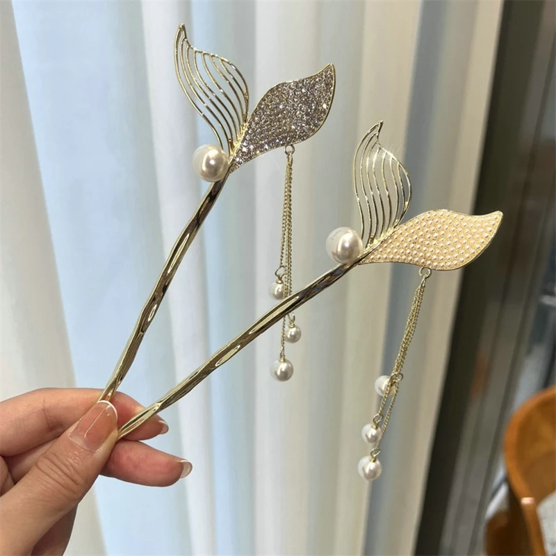 Vintage Chinese Style Hairpins Hair Stick Women Metal Glaze Hair Fork Chopsticks Woman Girls Jewelry Accessories